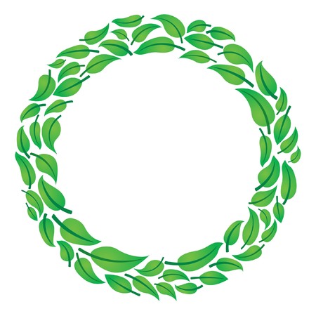 Leaf circle frame for textのイラスト素材