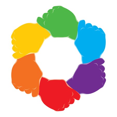 symbol hands in teamwork frame for textのイラスト素材