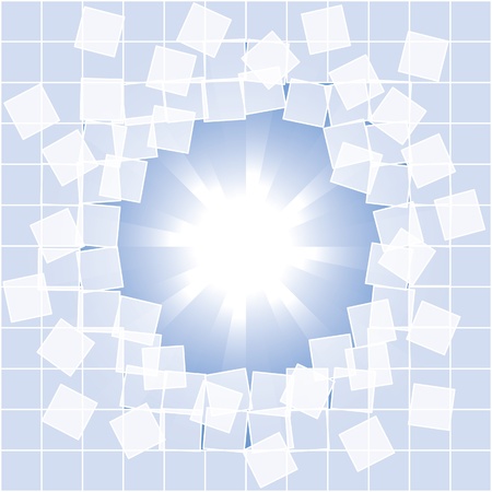 Abstract background explosion of squaresのイラスト素材