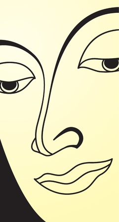 Vector of traditional face buddhaのイラスト素材
