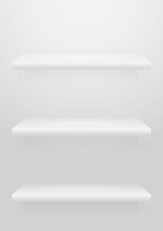 Empty white shelve for exhibitのイラスト素材