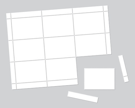 Blank stamps set on grey backgroundのイラスト素材