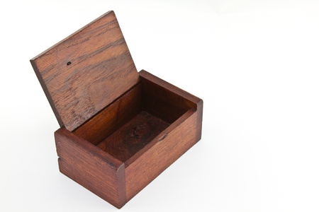 Empty wood box with white backgroundの写真素材