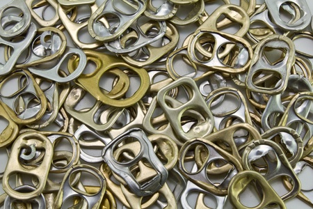 metal ring pulls aluminum cansの写真素材