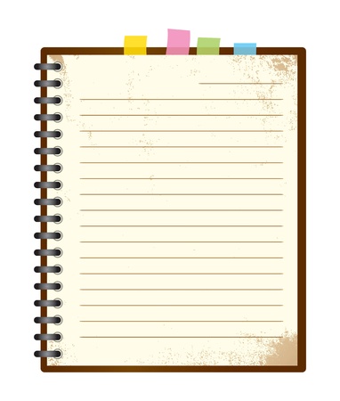 Vintage note pad with spiralのイラスト素材