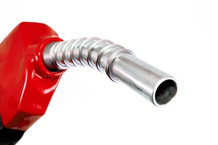 Refueling hose on white backgroundの写真素材