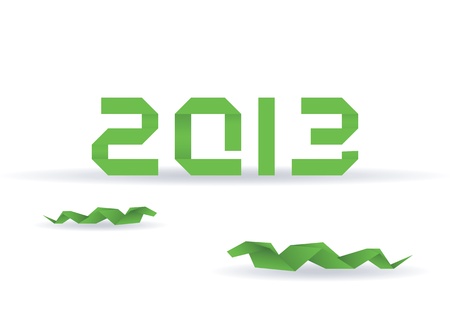 Paper origami snake with 2013 new yearのイラスト素材