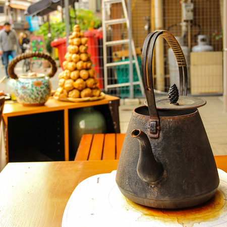 Old kettle for hot drinking water boiling