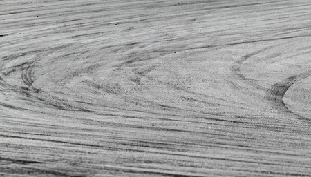 Tire marks on road track for backgroundの写真素材