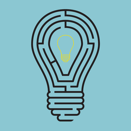 Light bulb conceptual with maze styleのイラスト素材