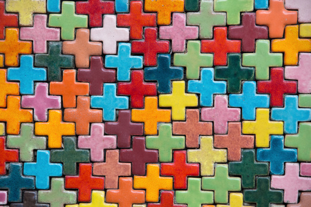 Colorful mosaic wall for backgroundの写真素材