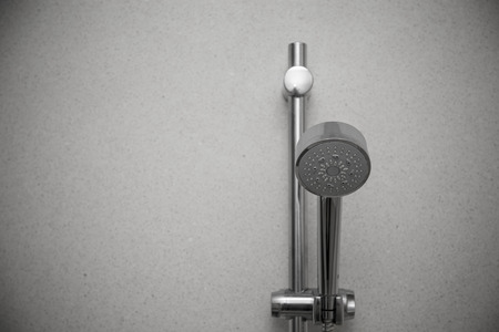 Head shower with wall background in bathroomの写真素材