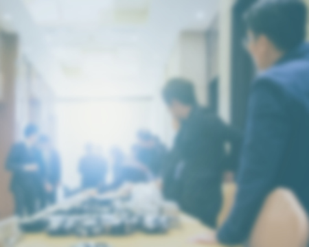 Abstract blur people registering before meeting beginの写真素材