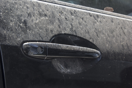 Dust very dirty with black car abandonedの写真素材