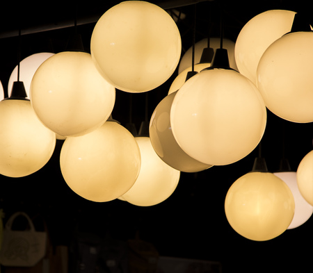 Lighting ball hanging decoration for backgroundの写真素材