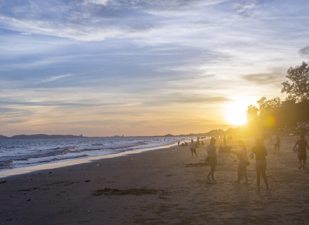 Sunset with sky on the tropical beachのeditorial素材