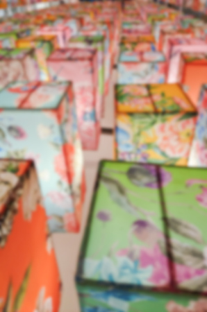 Abstract blur of lantern decoration in shopping mallの写真素材