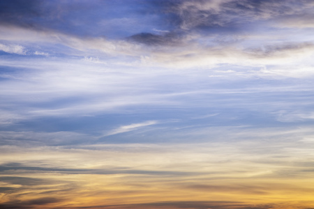 Dramatic sunset sky with cloudsの写真素材