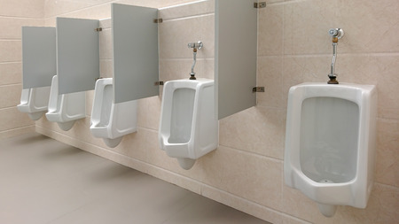 Empty public men toilet in shopping mallの写真素材
