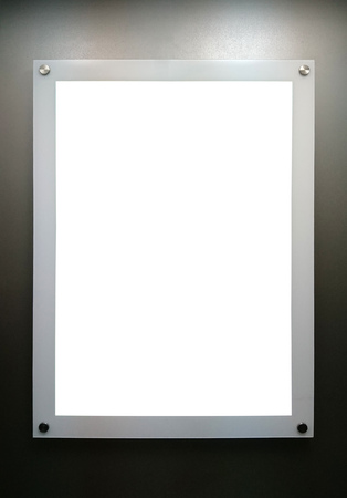 Blank billboard attached on the building wallの写真素材
