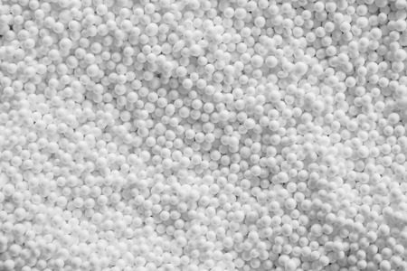 Background of tiny white ball foam plasticの写真素材