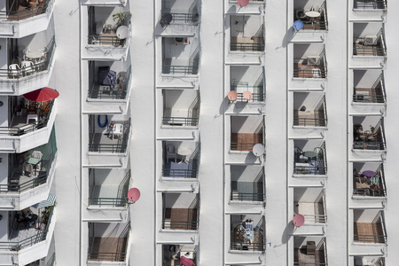 Balcony of room building exterior for backgroundの写真素材