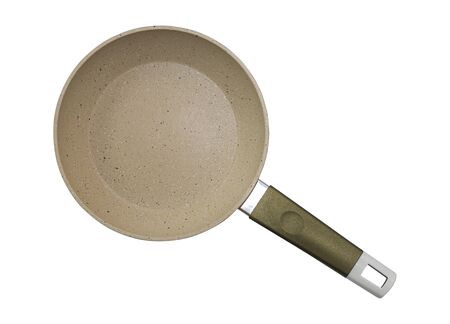 Pan non-stick stone coating on white backgroundの写真素材