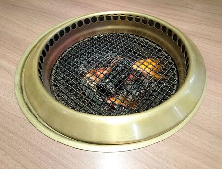 Circle stove for grill food in restaurantの写真素材