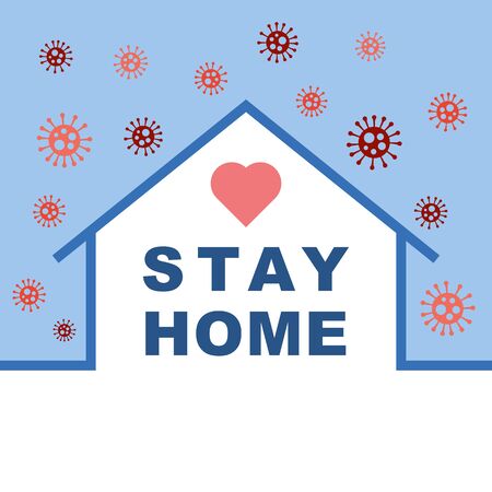 Stay at home prevention for virus with copy spaceのイラスト素材