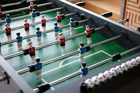Table football is children toy in homeの写真素材