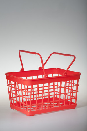 the red basket on white background plasticの写真素材