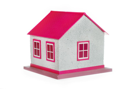 house model red isolated on white backgroundの写真素材