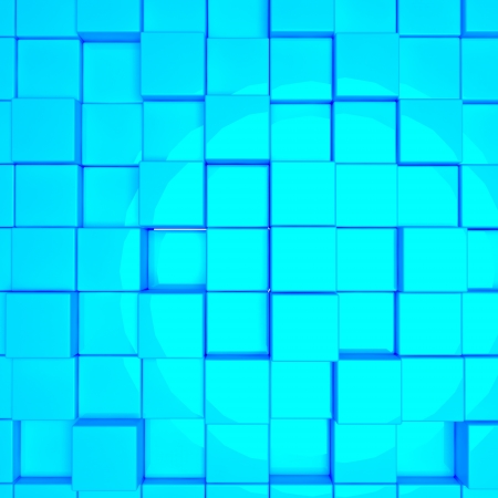abstract group of blue cubesの写真素材