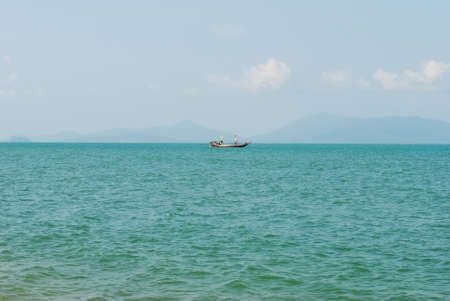 Sea panorama and fishng boat