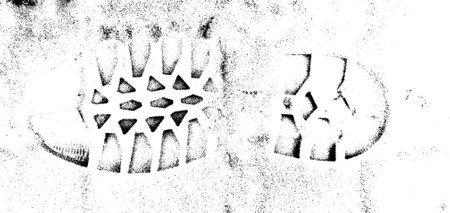 vector print texture. Boot print, silhouette in the snow. Abstract distressed uneven gradient...