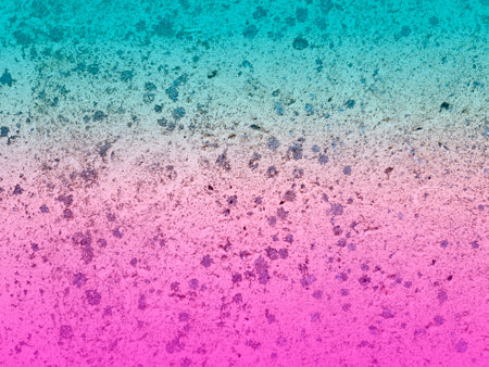 Painted with gradients of turquoise, yellow and pink colors dirty grunge texture of an old concrete...
