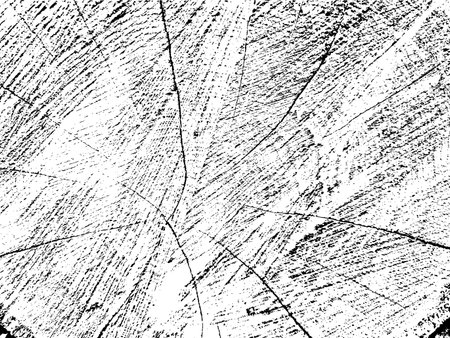Raw and organic oak grunge texture with cracks. Monochrome background from an old sawn log. Use as a template for texture overlay and stencil in grunge styleのイラスト素材