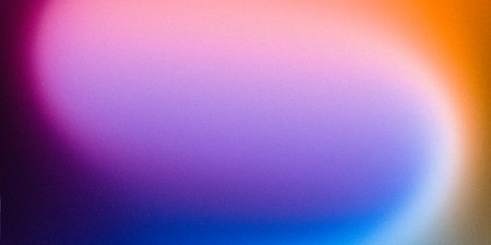 Pink purple blue azure yellow wavy wide background. Blurred pattern with noise effect. Grainy...
