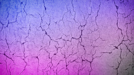 Purple and blue background of dry cracked earth. Abstract background for design.の写真素材