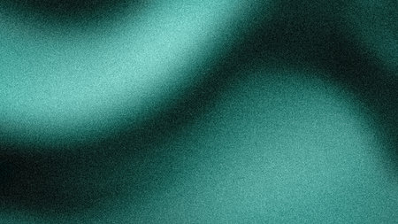 Dynamic abstract background with a grainy texture and smooth, diagonal light flares, showcasing cool, deep shades of turquoise and tealの写真素材