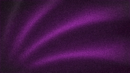 Deep 4K abstract background with intersecting light rays in vibrant electric purple on a dark black/violet gradient, featuring a heavy grainy blur textureの写真素材