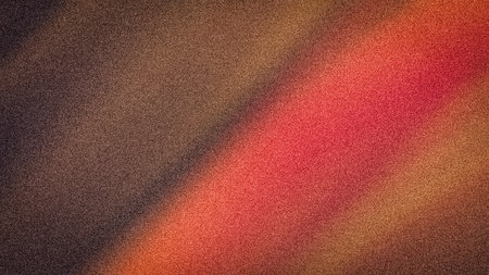 Bold 4K abstract gradient featuring a dynamic sweep of fiery red and orange across deep brown and black, enhanced by a dramatic grainy textureの写真素材