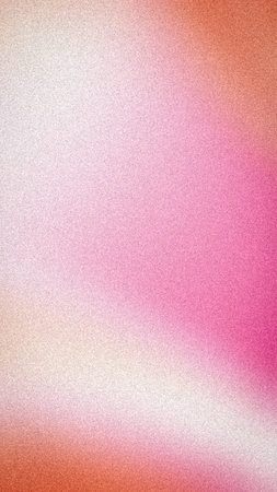 Abstract grainy gradient background with soft pink, coral, orange, and white tones. A blurred,...