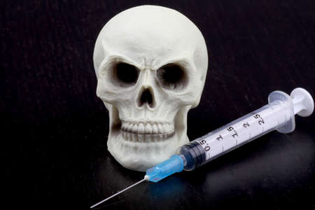 syringe and skull