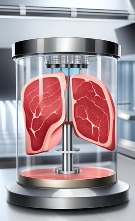 3d render of steaks in vacuum flask on modern kitchen backgroundの素材