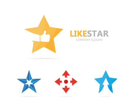 Vector of star and like logo combination. Leader and best symbol or icon.のイラスト素材