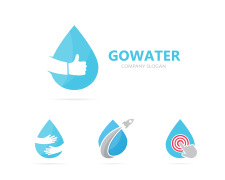 Vector of oil and like logo combination. Drop and best symbol or icon. Unique water and aqua logotype design template.のイラスト素材