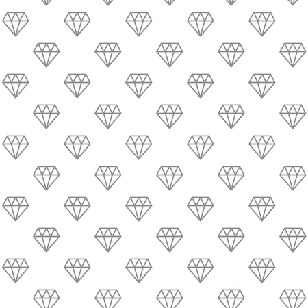 Unique digital diamonds seamless pattern with various icons and symbols on white background flat vector illustrationのイラスト素材