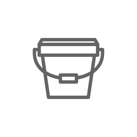 Simple bucket icon. Symbol and sign vector illustration design. Editable Stroke. Isolated on white backgroundのイラスト素材