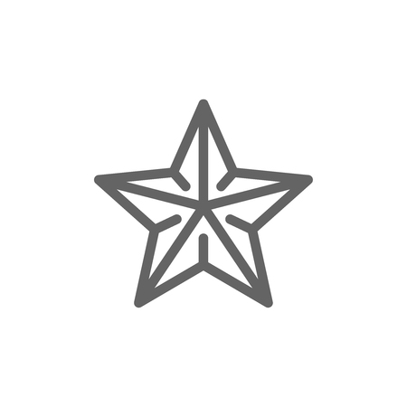 Simple starfish line icon. Symbol and sign vector illustration design. Editable Stroke. Isolated on white backgroundのイラスト素材